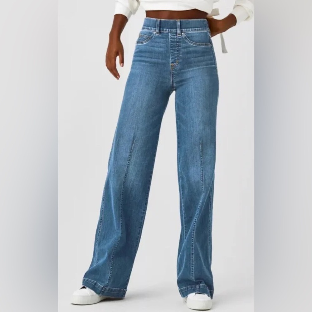 Spanx Seamed-Front Wide-Leg Jeans